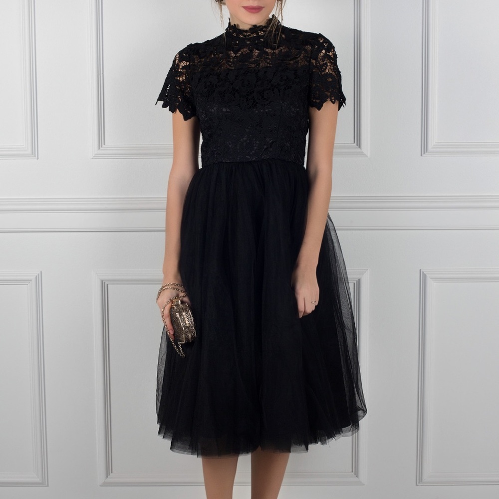 Chi Chi London Bronte Mock Neck Midi Dress